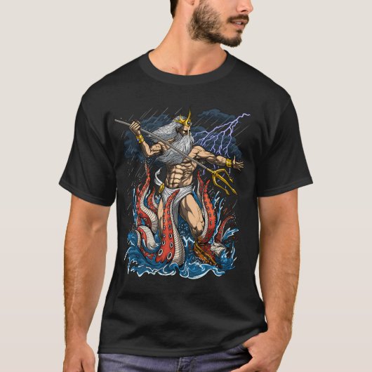 ギリシャ神ポセイドン Tシャツ (正面)