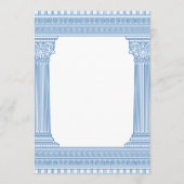 ギリシャ神殿のカスタムカラー誕生日パーティー 招待状 (裏面)