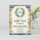 ギリシャ神話のトーガ誕生日パーティーの招待状 招待状 (スタンド正面)