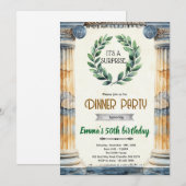 ギリシャ神話のトーガ誕生日パーティーの招待状 招待状 (正面/裏面)