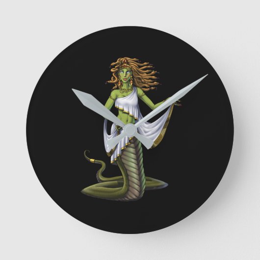 ギリシャ神話の女神メドゥーサ ラウンド壁時計 (正面)