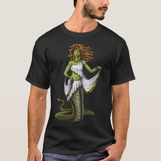 ギリシャ神話の女神メドゥーサ Tシャツ (正面)