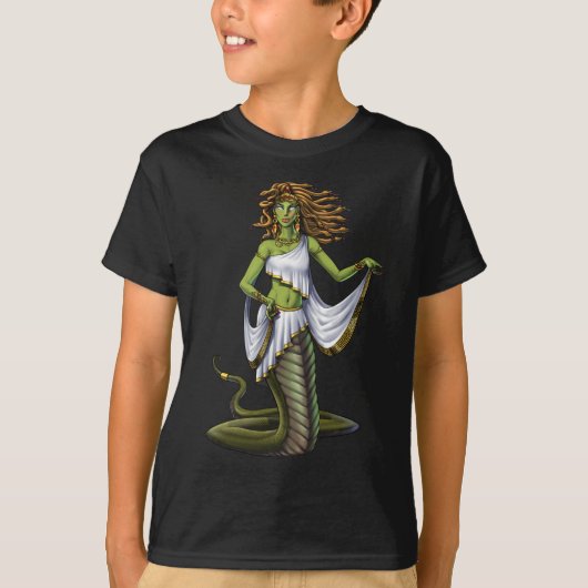 ギリシャ神話の女神メドゥーサ Tシャツ (正面)