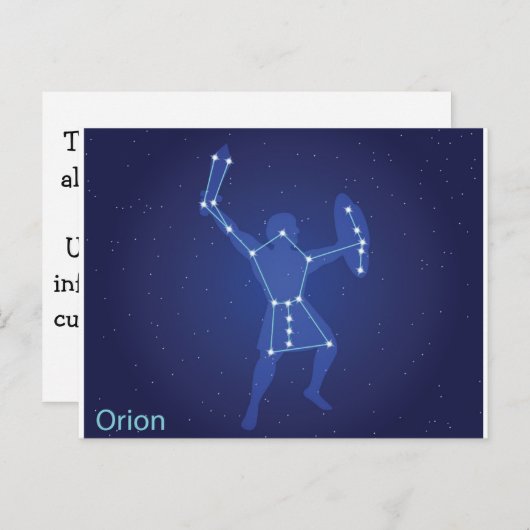 ギリシャ神話の狩人オリオン シーズンポストカード (正面/裏面)