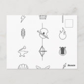 ギリシャ神話の神々12のシンボル ポストカード (裏面)