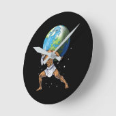 ギリシャ神話の神アトラス ラウンド壁時計 (傾斜)