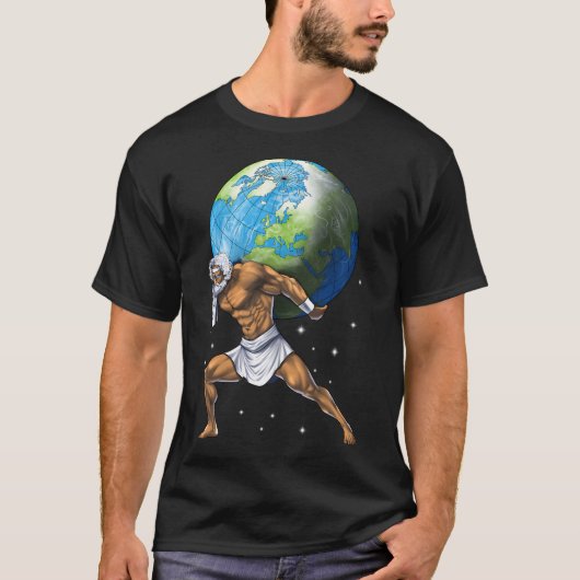 ギリシャ神話の神アトラス Tシャツ (正面)