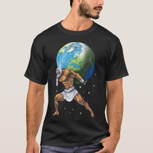 ギリシャ神話の神アトラス Tシャツ (正面)