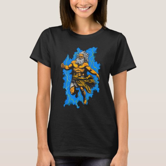 ギリシャ神話の神ゼウス Tシャツ (正面)