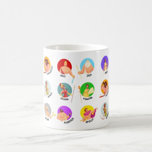 ギリシャ神話の12のオリンピア神 コーヒーマグカップ (中央)