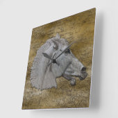 ギリシャ神話クラシカル馬頭 スクエア壁時計 (傾斜)