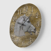 ギリシャ神話クラシカル馬頭 ラージ壁時計 (傾斜)