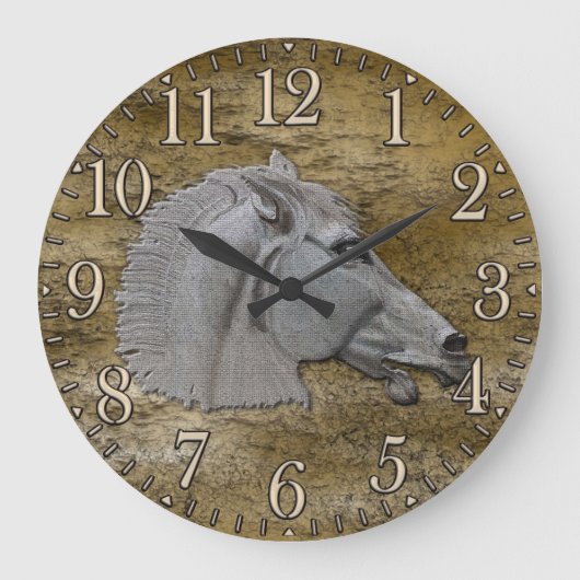 ギリシャ神話クラシカル馬頭 ラージ壁時計 (正面)