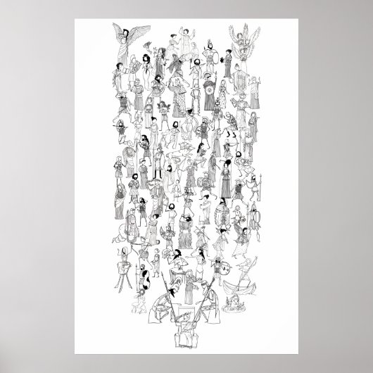 ギリシャ神話コミックス – 神話からの厳選されたキャラクター ポスター (正面)