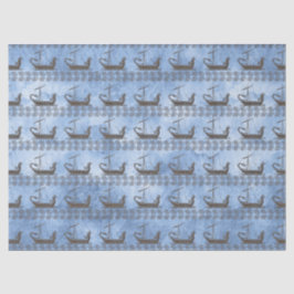 ギリシャ神話ヴィンテージ船オデッセイブルーデコパージュ 薄葉紙