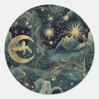 ギリシャ神話占星術の封筒ステッカー ラウンドシール