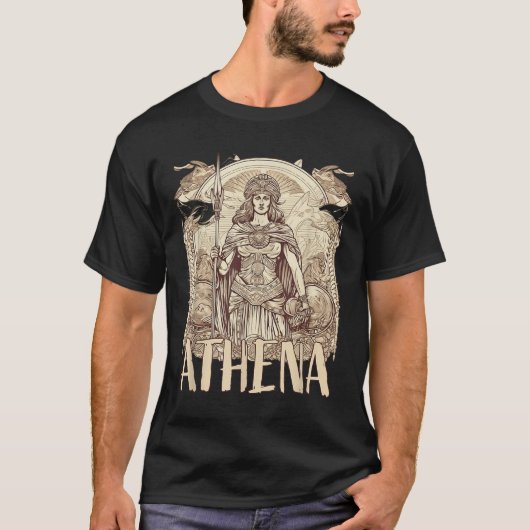 ギリシャ神話_アテナ知恵の女神と Tシャツ (正面)