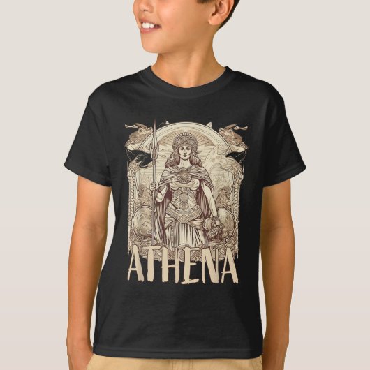 ギリシャ神話_アテナ知恵の女神と Tシャツ (正面)