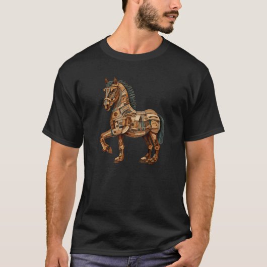 ギリシャ神話 オデッセイ ギリシャ史 トロイのH Tシャツ (正面)