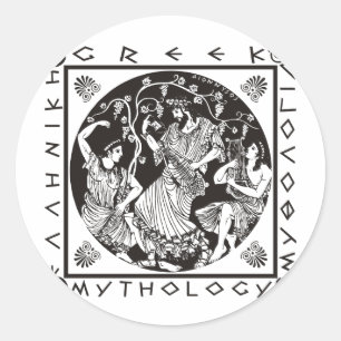 ギリシャ神話(黒) ラウンドシール