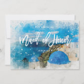 ギリシャ私のメイド・オブ・オーナー（花嫁付き添い人）の提案カードです サンキューカード (正面)