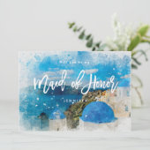 ギリシャ私のメイド・オブ・オーナー(花嫁付き添い人)の提案カードです サンキューカード (スタンド正面)