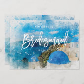 ギリシャ私の新婦付添人の提案カードです サンキューカード (正面/裏面)