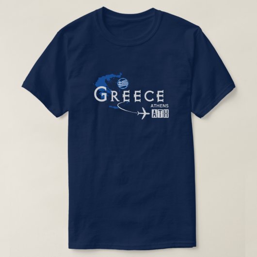 ギリシャ空港コードTシャツ Tシャツ (デザイン正面)