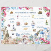 ギリシャ結婚の週末のウェルカム旅程 (裏面)