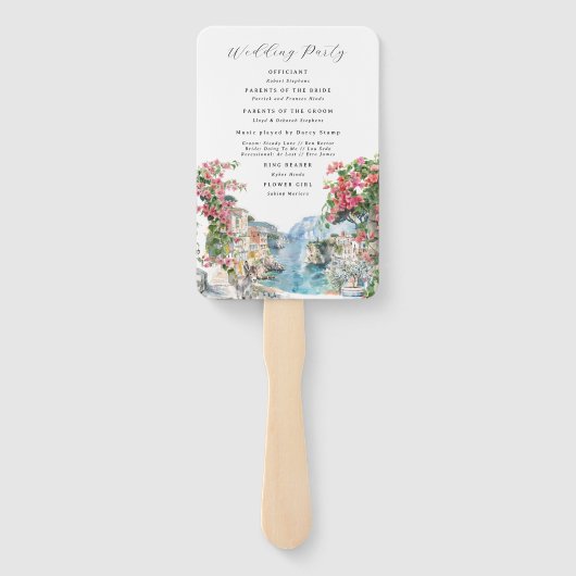 ギリシャ結婚の週末のウェルカム旅程 ハンドファン (裏面)