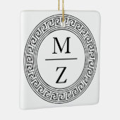 ギリシャ結婚イニシャルとのカップル鍵デザイン セラミックオーナメント (右)