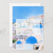 ギリシャ結婚サントリーニ・フィア島にある 招待状 (正面/裏面)