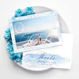 ギリシャ結婚ス感謝していのScript Monogram Photo 招待状