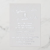 ギリシャ結婚ズフラットフォイル結婚式招待状 箔招待状 (正面)