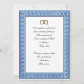 ギリシャ結婚式招待状ブルーバラ 招待状 (裏面)