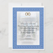 ギリシャ結婚式招待状ブルー鍵 エレガント 招待状 (裏面)