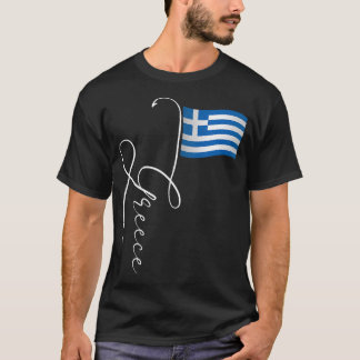 ギリシャ署名国旗の柱 Tシャツ