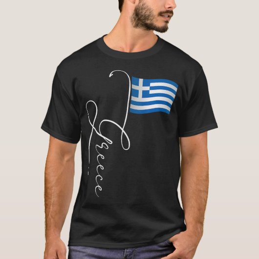 ギリシャ署名国旗の柱 Tシャツ (正面)