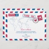 ギリシャ航空郵便 結婚感謝カード サンキューカード (正面/裏面)