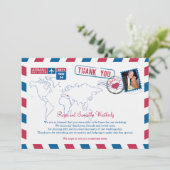 ギリシャ航空郵便 結婚感謝カード 招待状 (スタンド正面)