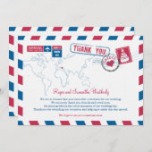 ギリシャ航空郵便 結婚感謝 招待状 (正面/裏面)