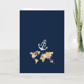 ギリシャ行先結婚式パスポートマップといかり 招待状 (裏面)