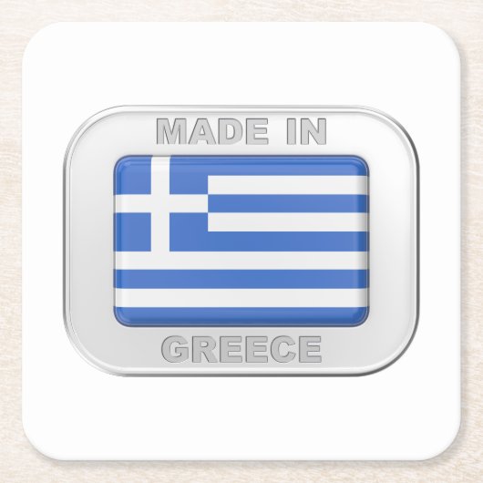 ギリシャ製 スクエアペーパーコースター (正面)