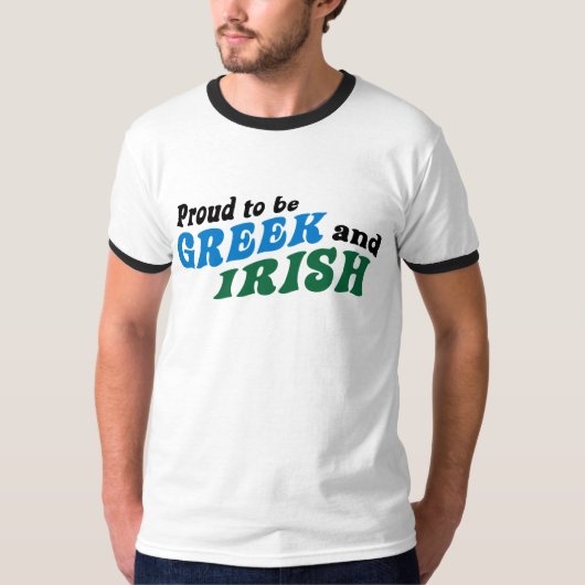 ギリシャ誇りを持った語とアイルランド語 Tシャツ (正面)