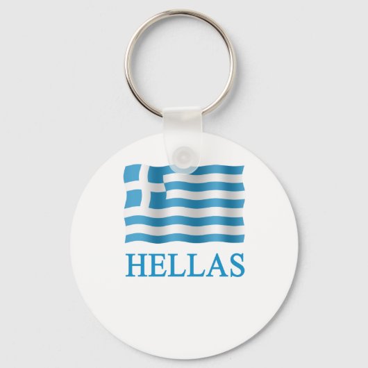 ギリシャ語でヘラスギリシャ – +国旗 キーホルダー (正面)
