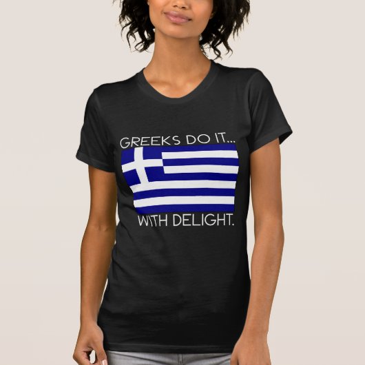 ギリシャ語で…喜んで Tシャツ (正面)