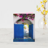 ギリシャ語とトルコ語のスタイルブルードア カード (黄色い花)