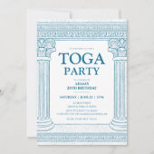 ギリシャ語のトガパーティー(青、エレガント列) 招待状 (正面)