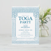 ギリシャ語のトガパーティー(青、エレガント列) 招待状 (スタンド正面)