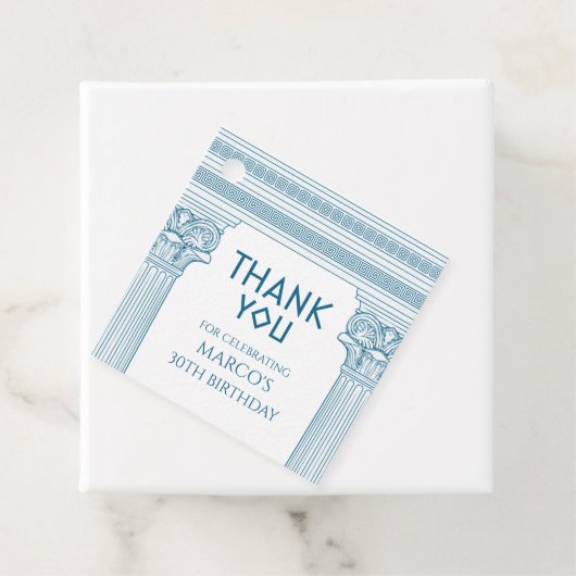 ギリシャ語のパーティーと青の列ありがとう フェイバータグ (インサイチュ)